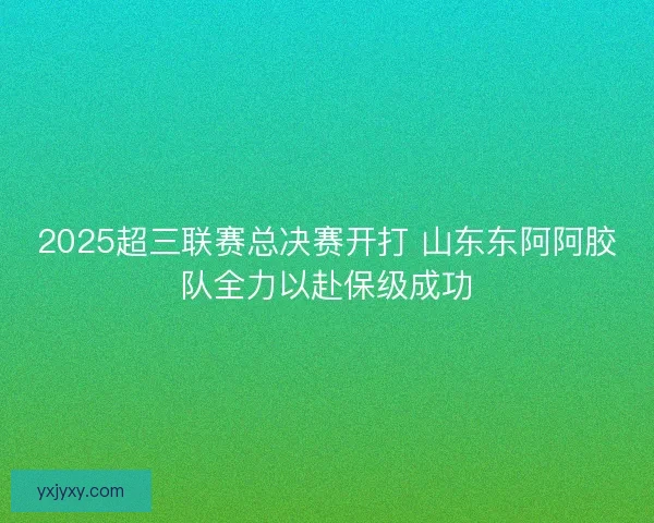 2025超三联赛总决赛开打 山东东阿阿胶队全力以赴保级成功