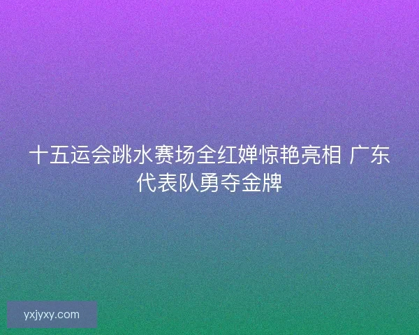 十五运会跳水赛场全红婵惊艳亮相 广东代表队勇夺金牌